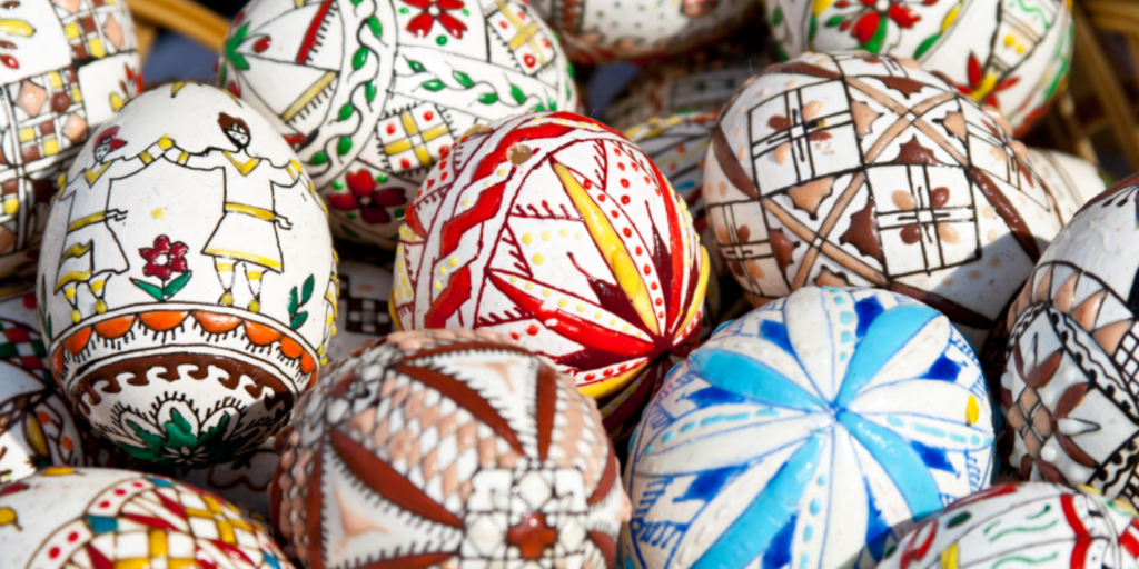 5 Easter Celebrations Around the Globe: Embracing Diversity and Tradition: This is an image of Eastern Orthodox eggs, they are painted with various colours and patterns. 