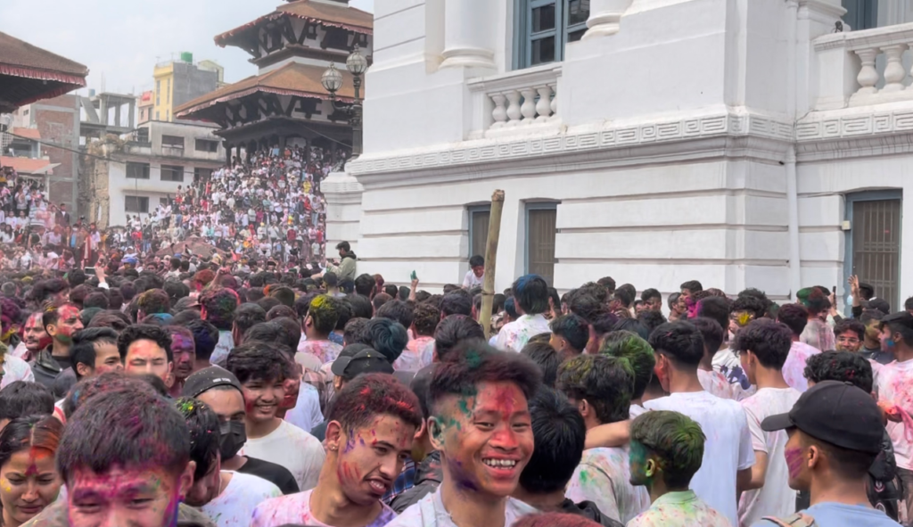 Crowd image, Holi festival, Kathmandu, March 2024