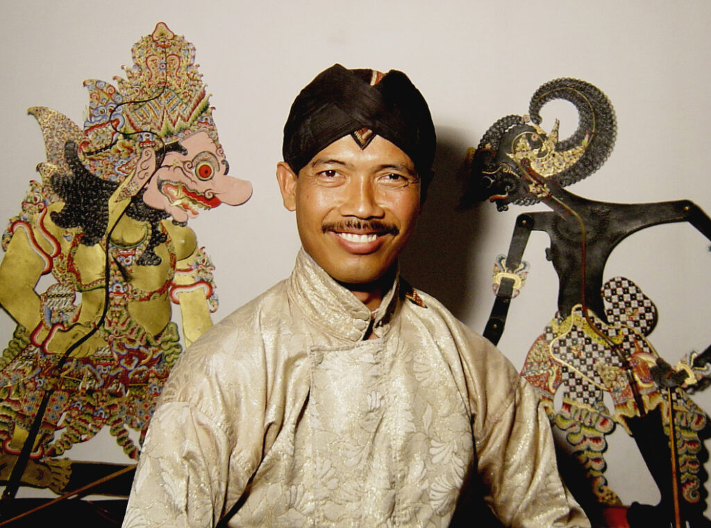 Pak Sumardi with Wayang Kulit
